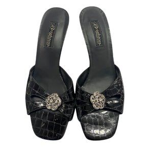 Brighton Tiera black jeweled slide sandals SIZE 9